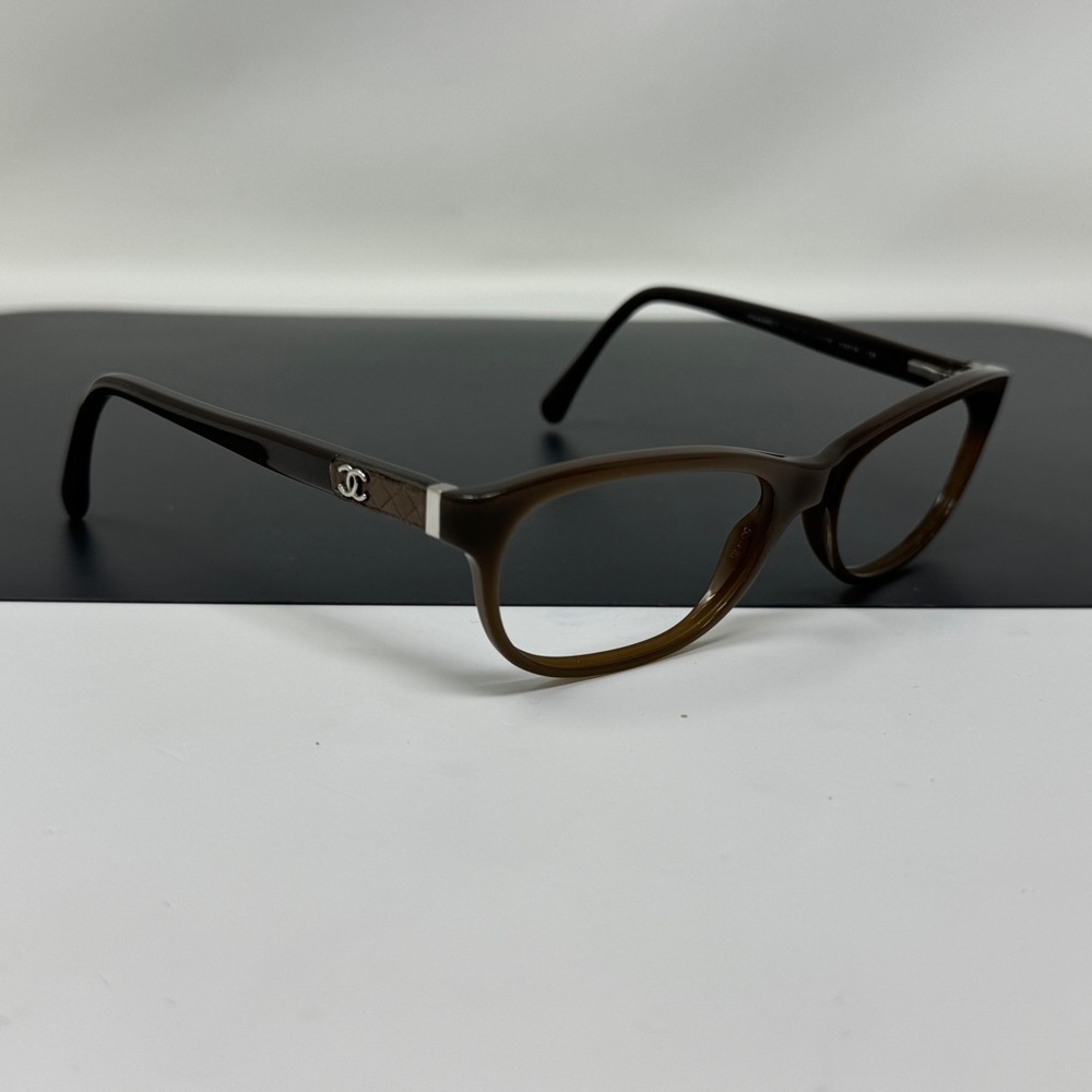 Rare Authentic Chanel 3236-Q c.1276 Brown 53mm Frames Eyeglasses Frame No Lenses - Picture 1 of 15